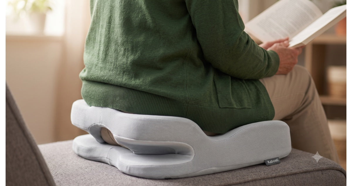 Kabooti 3-in-1 seat cushion with coccyx cutout for tailbone pain relief