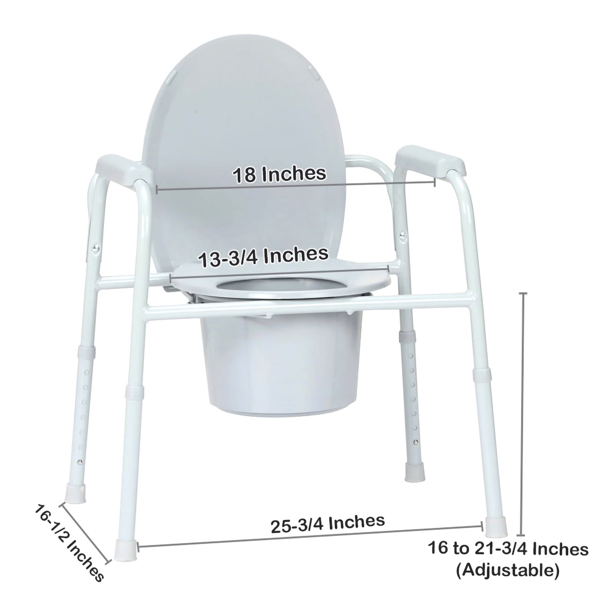 3-N-1 Steel Commode Chair