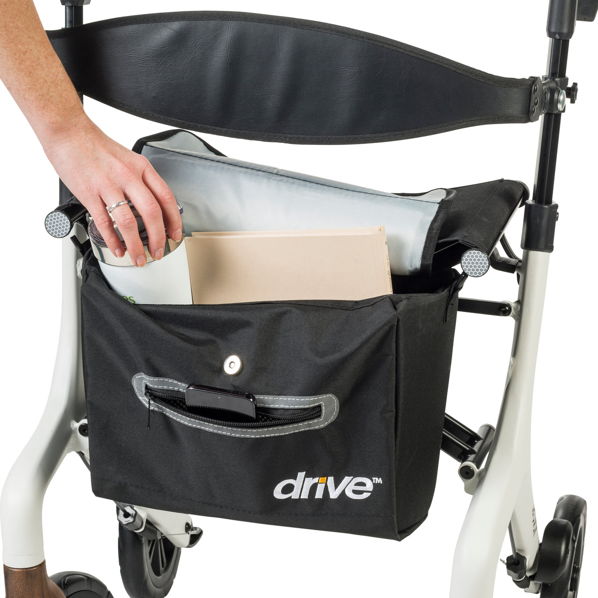 AeroWalk Ultra-Lite Rollator Rolling Walker, White