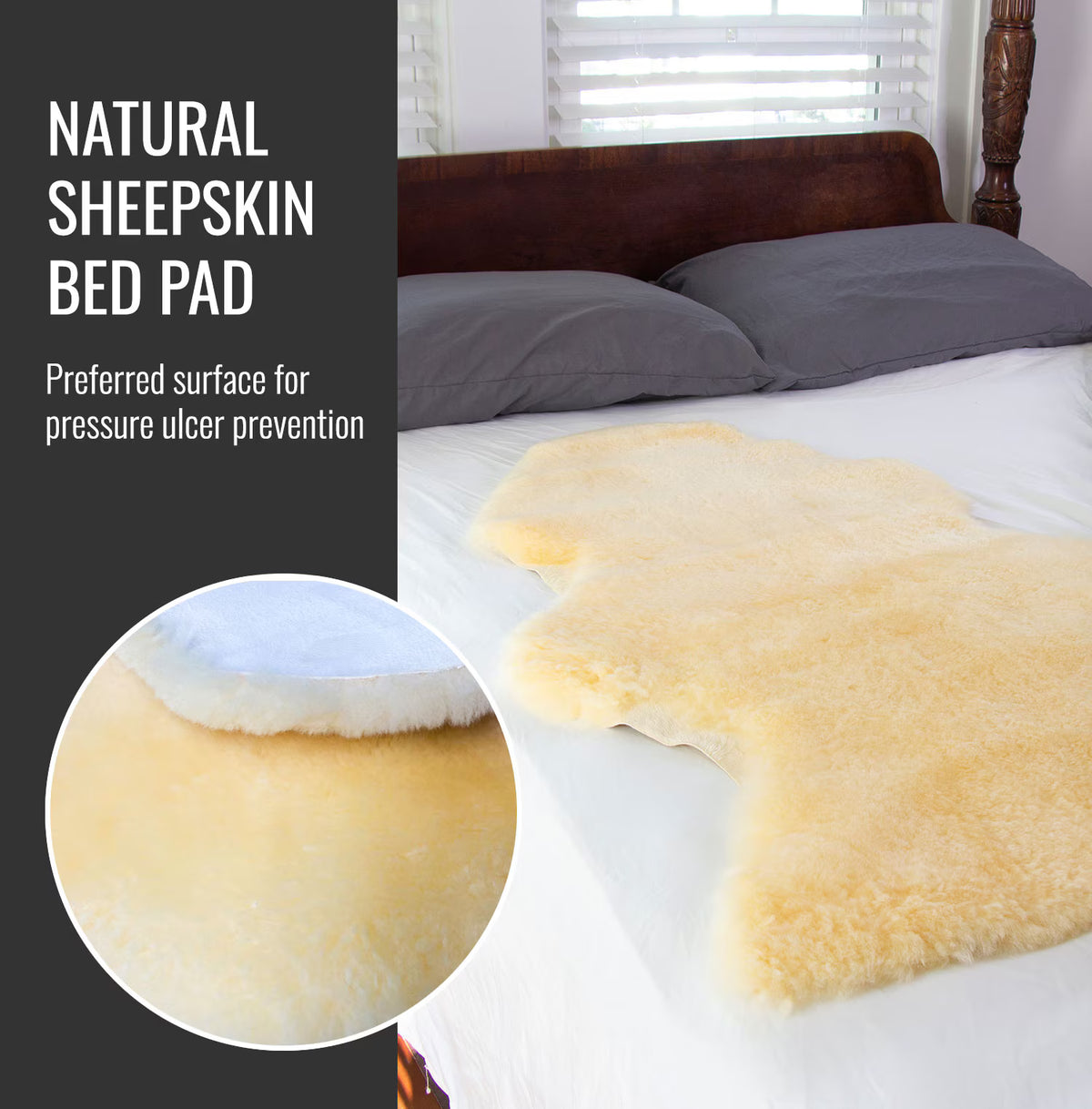 Natural Sheepskin Wool Comfort Mattress Topper