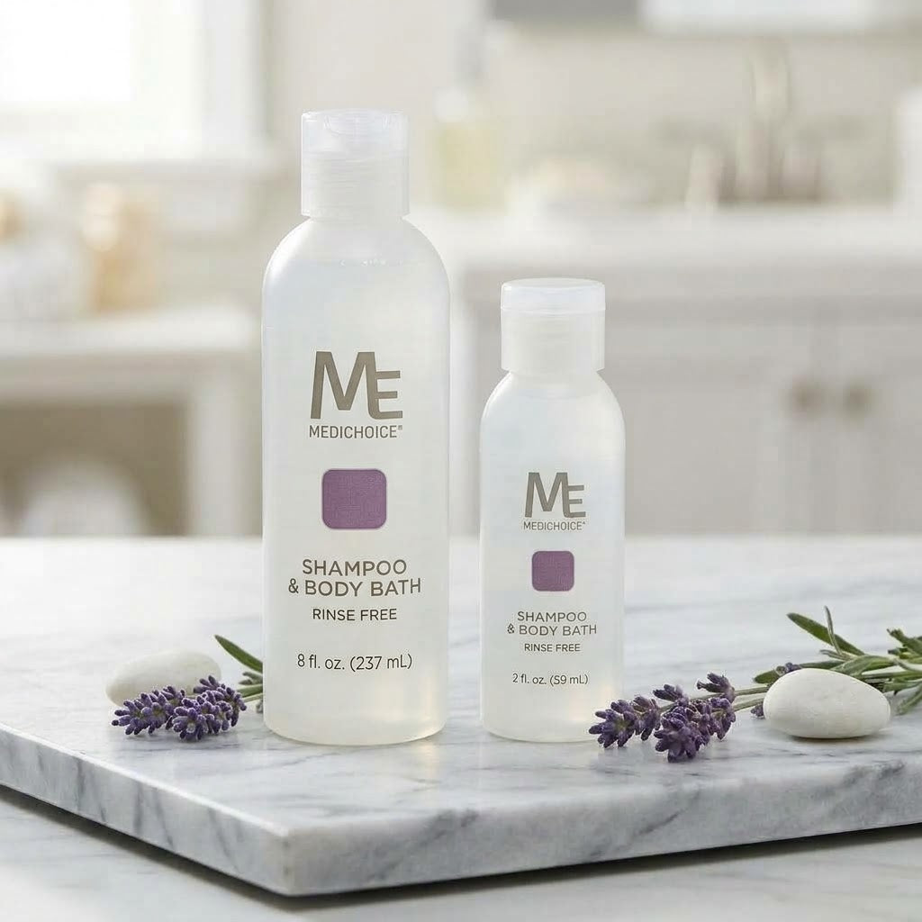 MediChoice Hair And Body Shampoo, No Rinse, With Flip-Top Cap