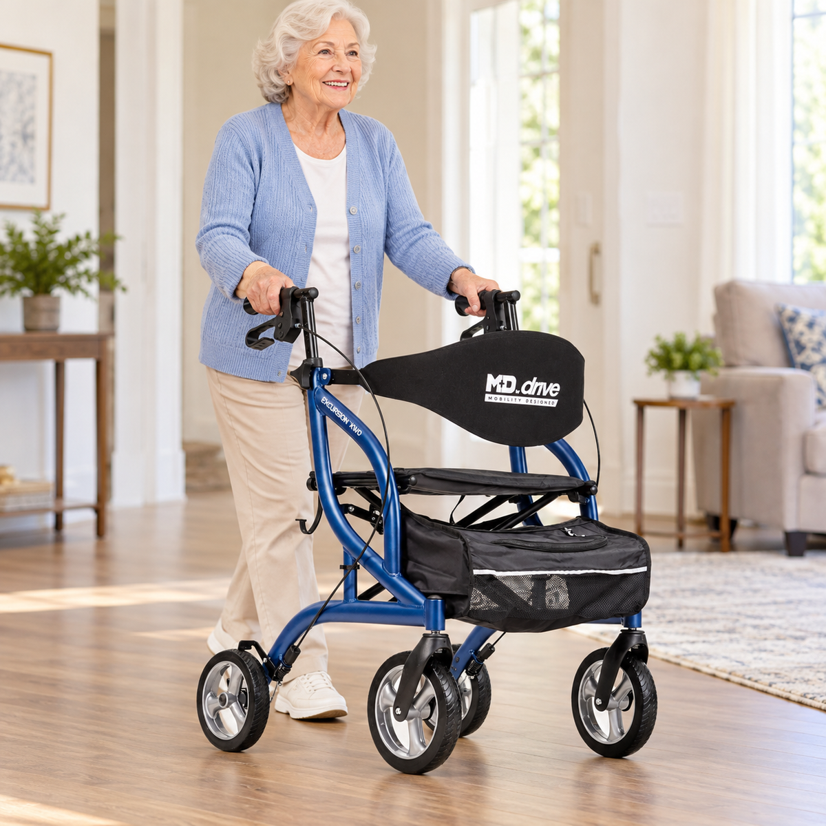 eXcursion XWD Heavy Duty Rollator Rolling Walker, Sapphire 700929