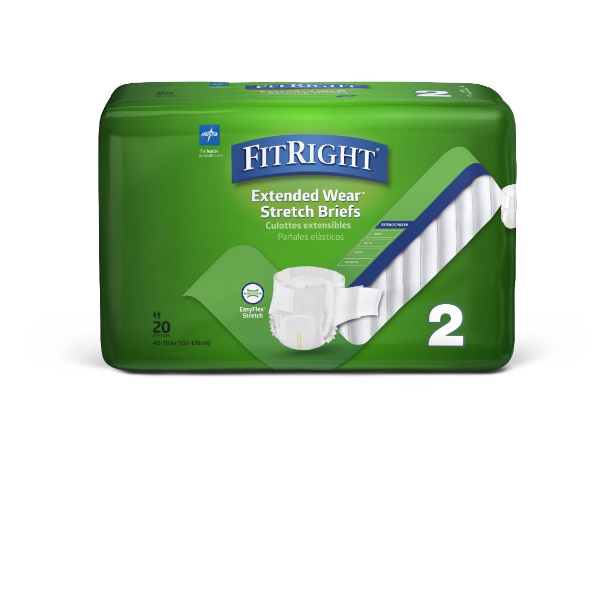 Briefs, Fitright, Ext Wear Stretch, Sz 2 FREW2