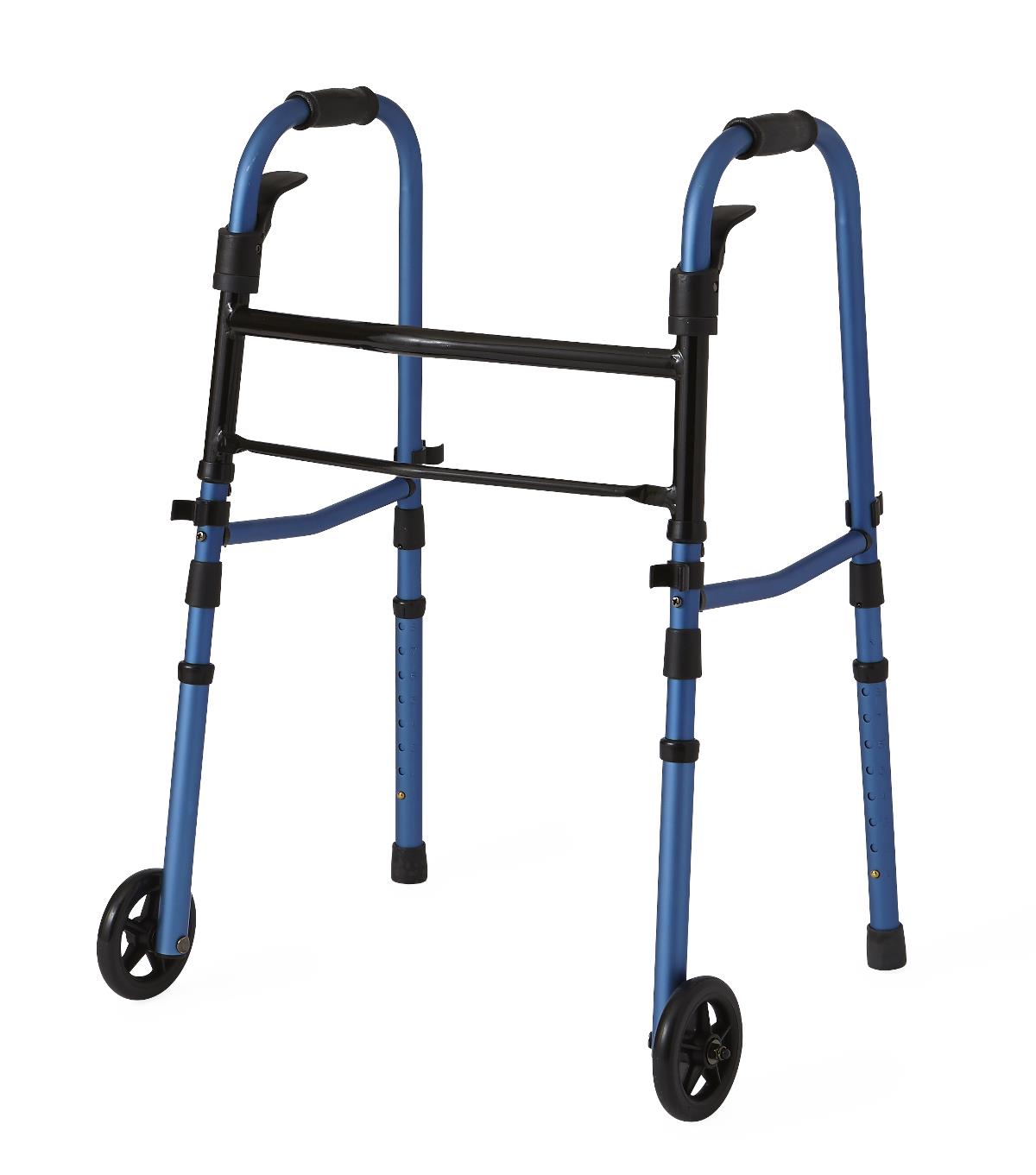 Walker, Paddle, Folding, 5" Wheels, Blue MDS86410KDBW