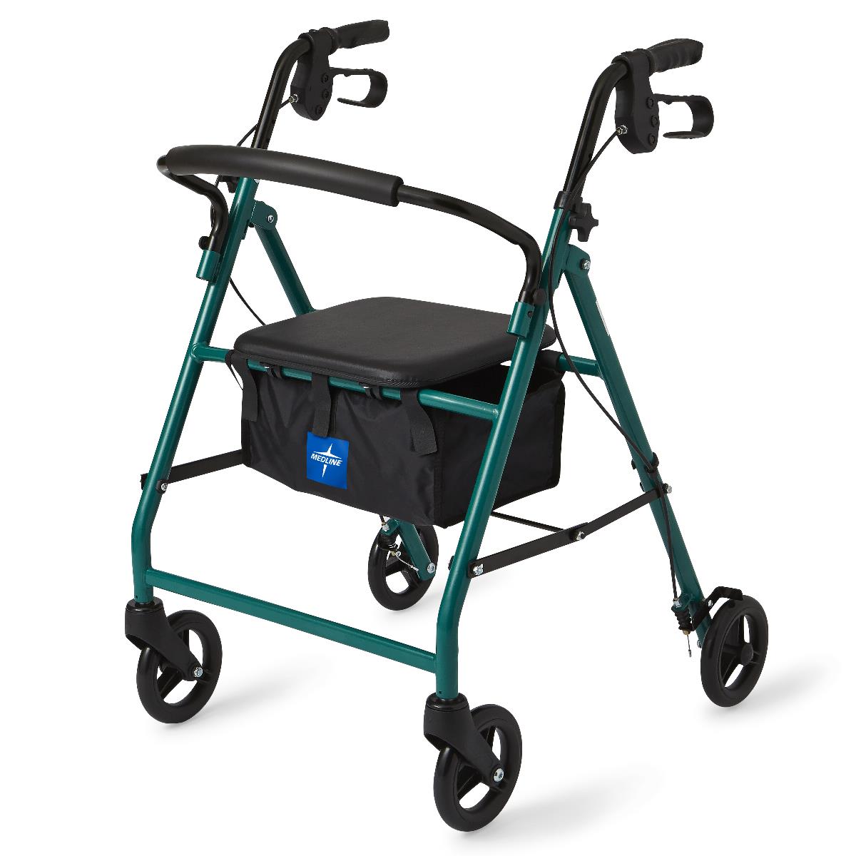 Rollator, Basic, Steel, 6", Green MDS86850EGS