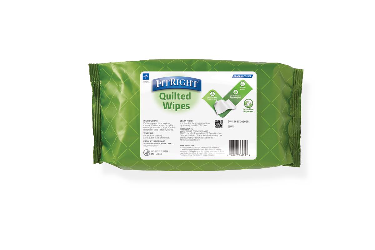 Wipe, Fitright, Frag Free, Quilted 48Pk MSC263625