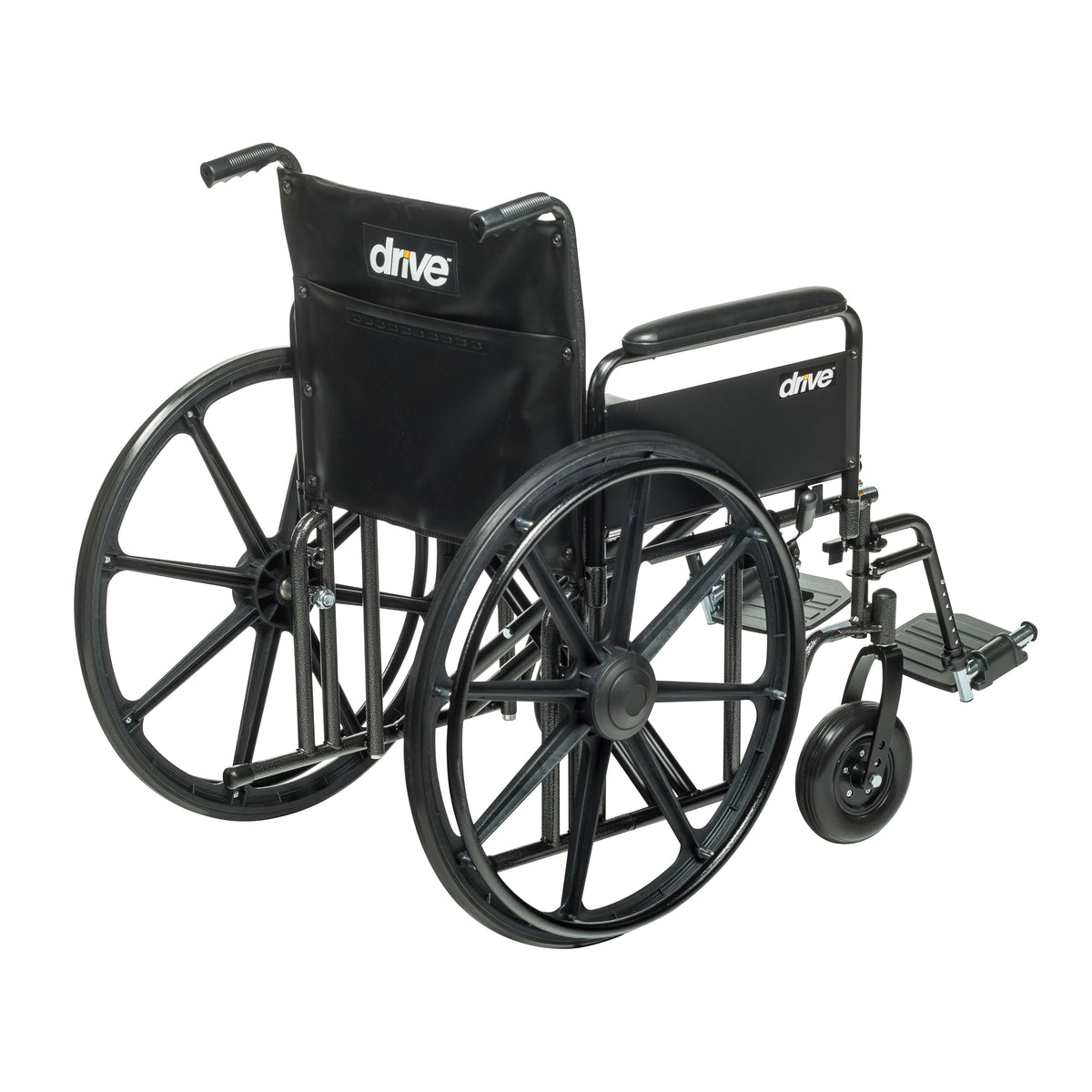Sentra EC Heavy Duty Wheelchair, Detachable Full Arms, Swing away Footrests, 22" Seat