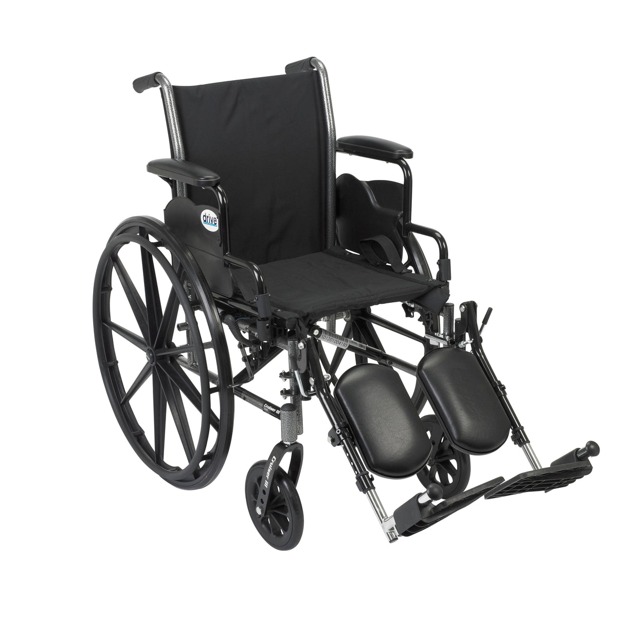 Cruiser III Light Weight Wheelchair with Flip Back Removable Arms, 20" Seat, Desk Arms, Elevating Leg Rests