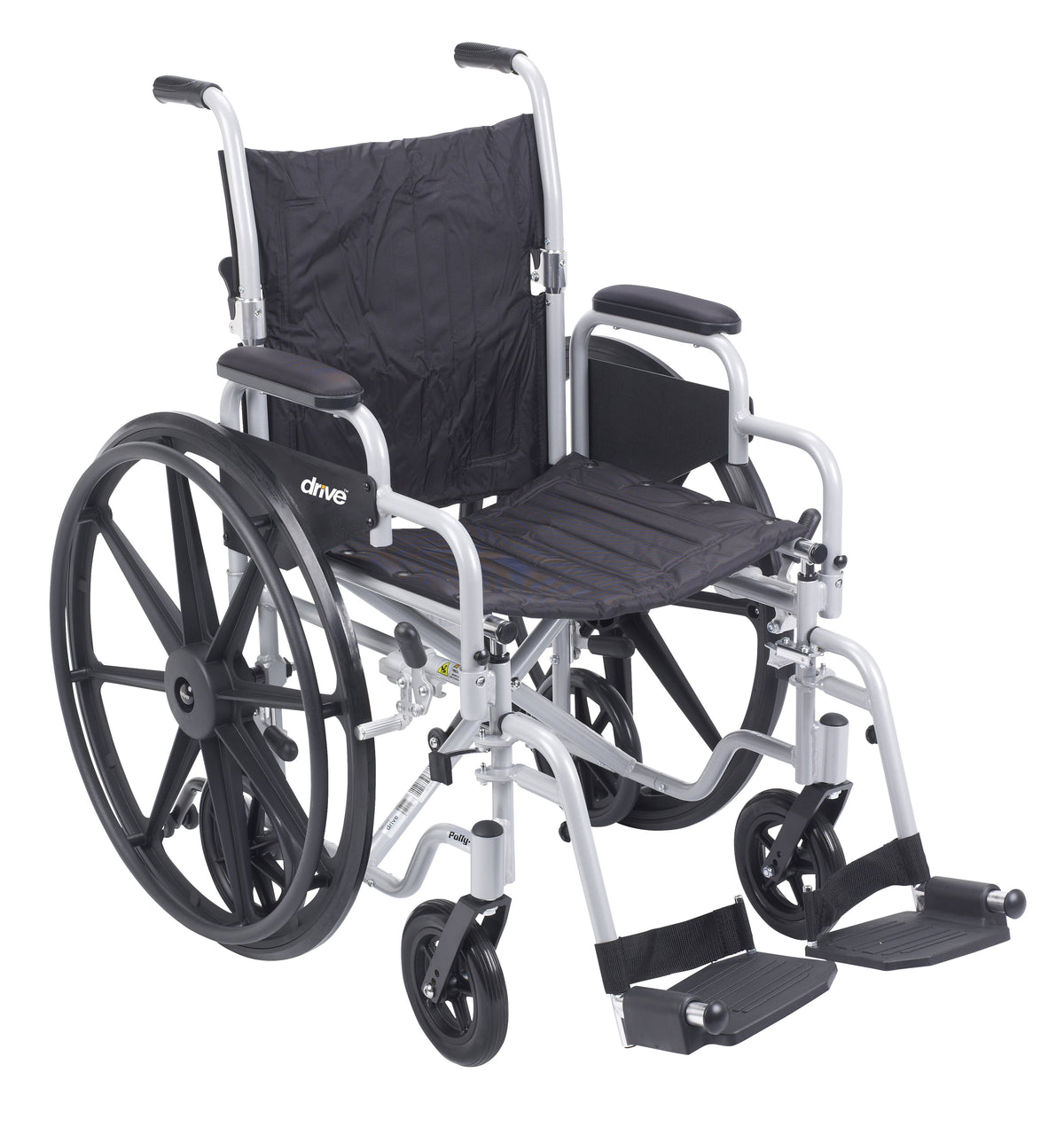 Poly Fly Light Weight Transport Chair Wheelchair with Swing Away Footrests, 20" Seat TR20