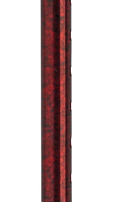 Adjustable Height Offset Handle Cane with Gel Hand Grip, Red Crackle