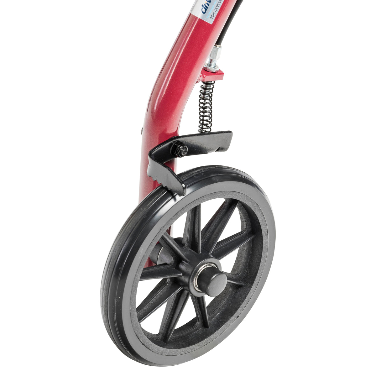 Rollator Rolling Walker with 6" Wheels, Fold Up Removable Back Support and Padded Seat, Red