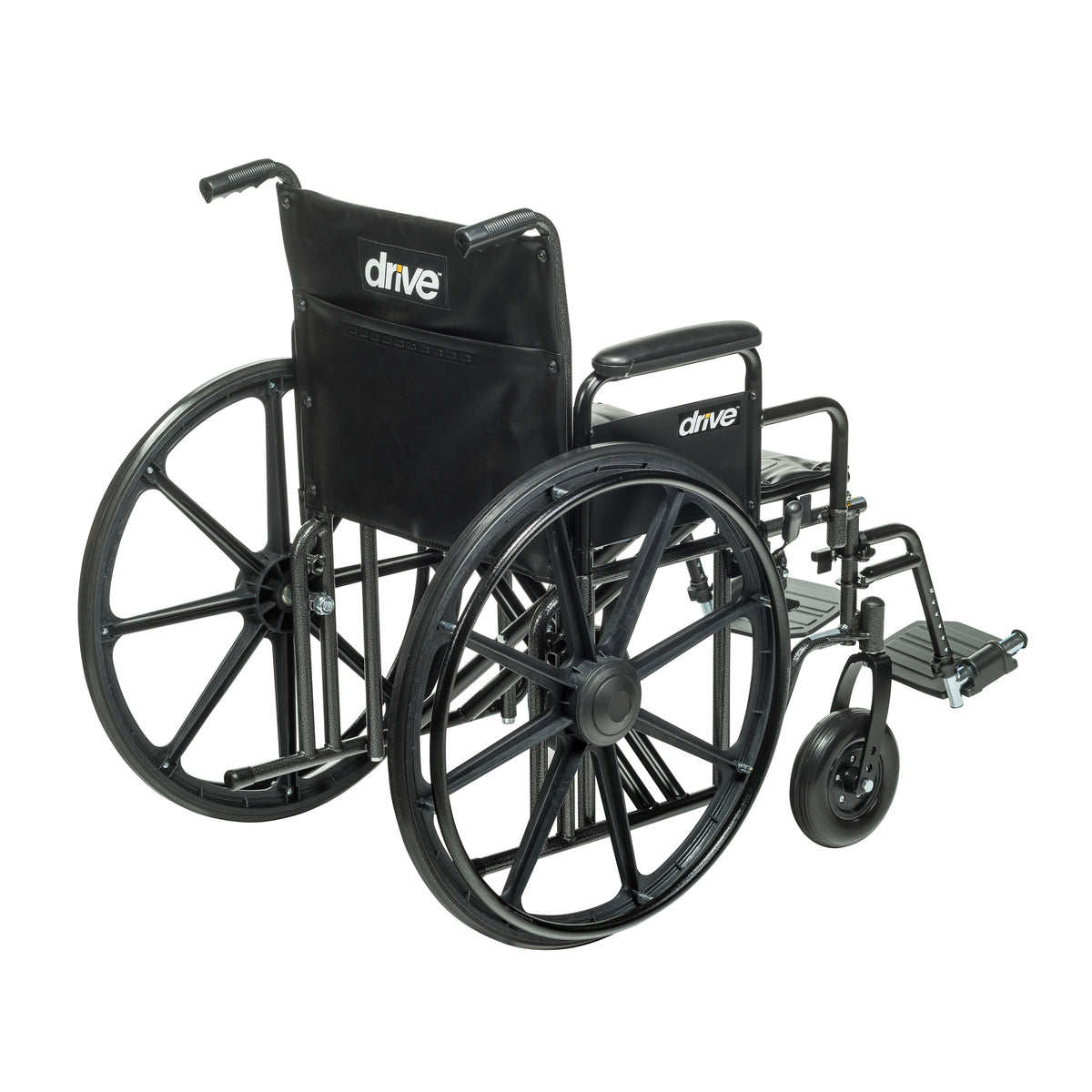 Sentra EC Heavy Duty Wheelchair, Detachable Desk Arms, Swing away Footrests, 22" Seat