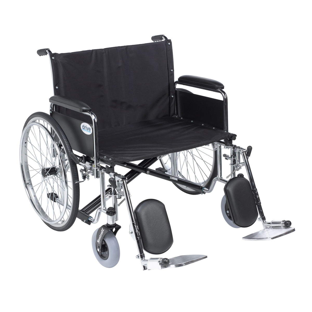 Sentra EC Heavy Duty Extra Wide Wheelchair, 26" Seat, Detachable Full Arms, Elevating Leg Rests