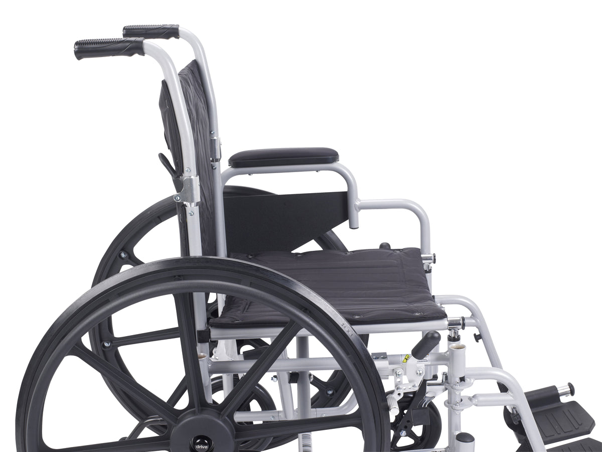 Poly Fly Light Weight Transport Chair Wheelchair with Swing Away Footrests, 20" Seat, view 3