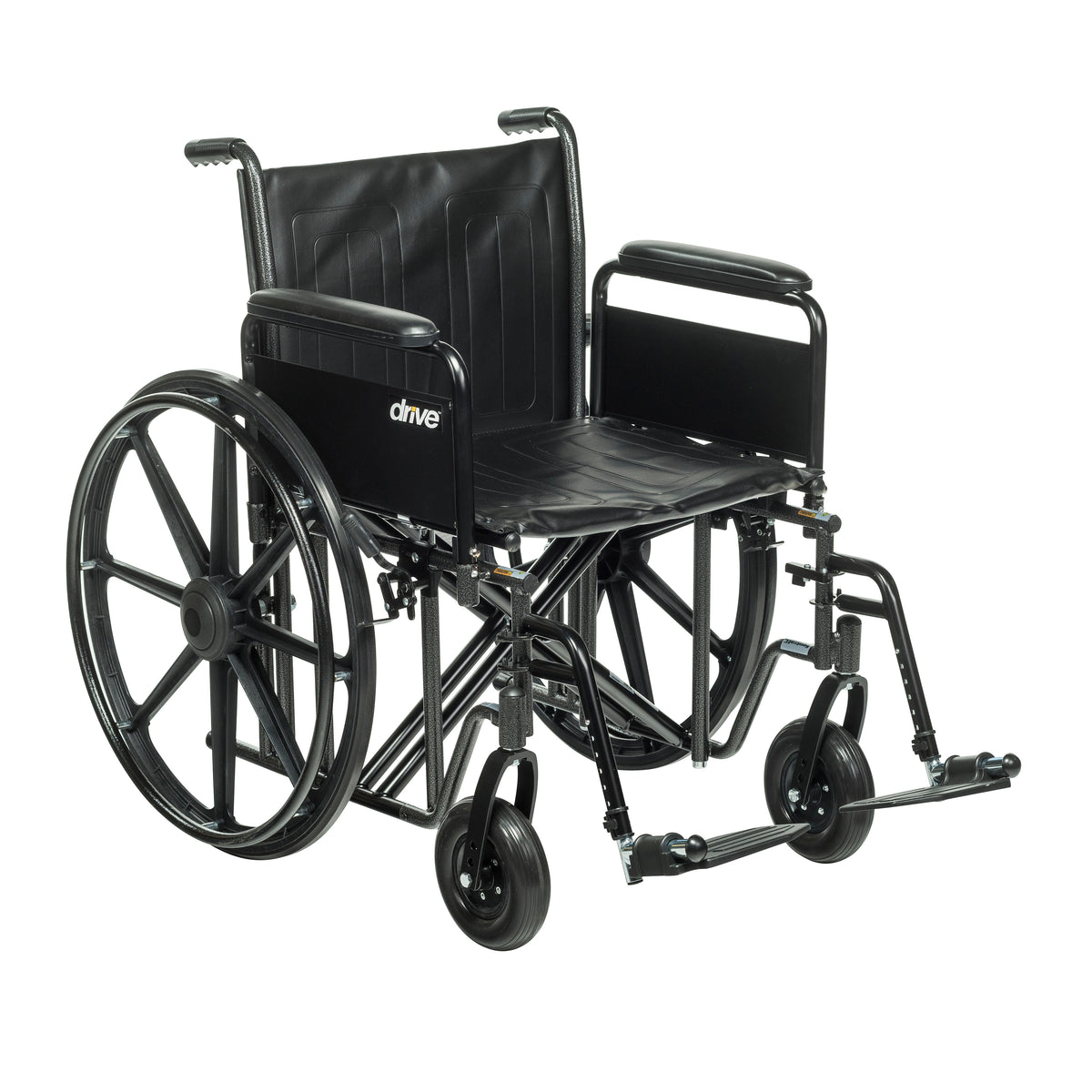 Sentra EC Heavy Duty Wheelchair, Detachable Full Arms, Swing away Footrests, 22" Seat