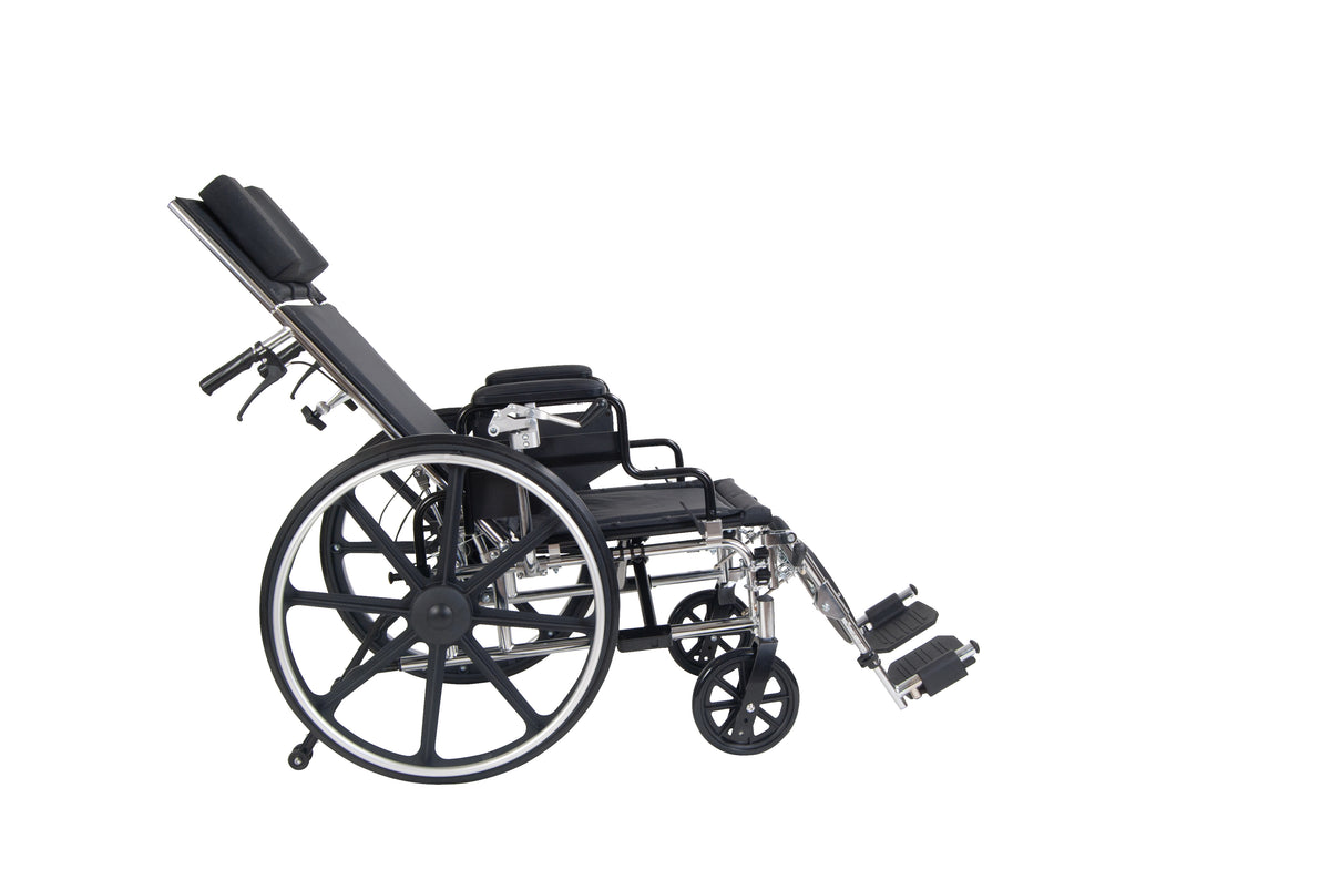 Viper Plus GT Full Reclining Wheelchair, Detachable Desk Arms, 18" Seat