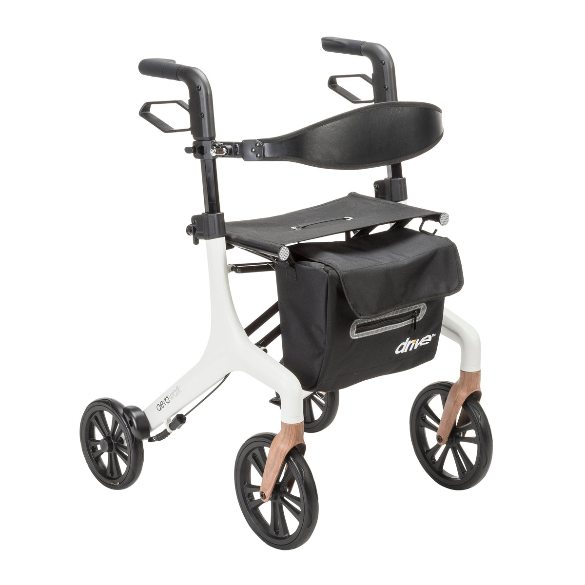 AeroWalk Ultra-Lite Rollator Rolling Walker, White