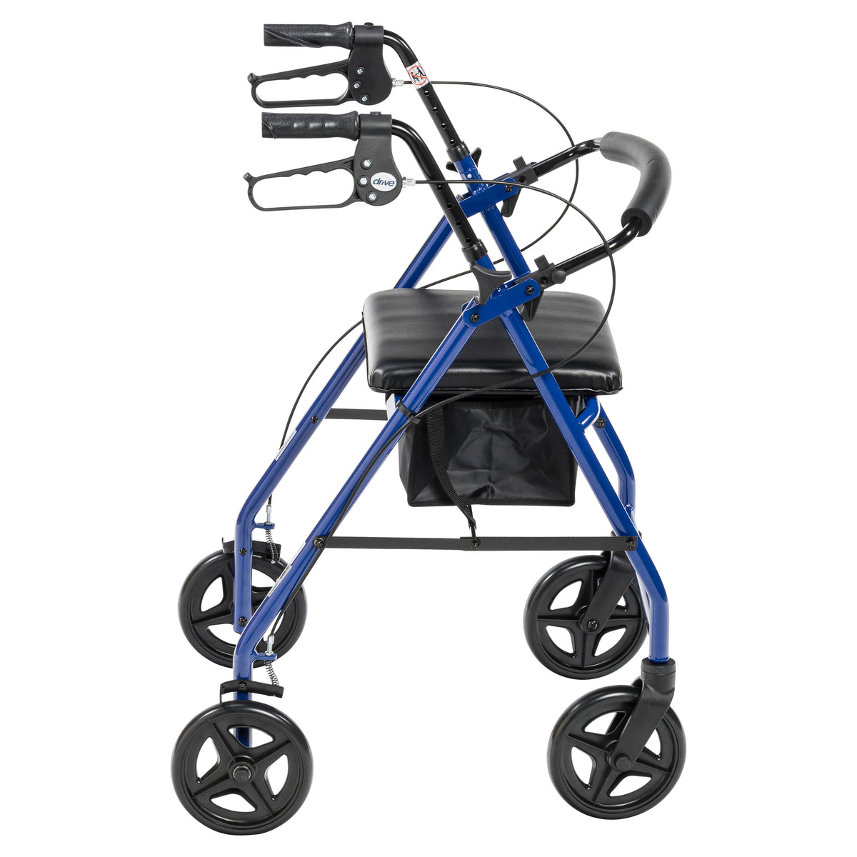 Aluminum Rollator Rolling Walker with Fold Up and Removable Back Support and Padded Seat, Blue