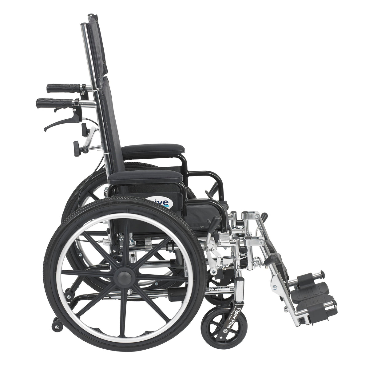Viper Plus Light Weight Reclining Wheelchair with Elevating Leg Rests and Flip Back Detachable Arms, 14" Seat, view 2