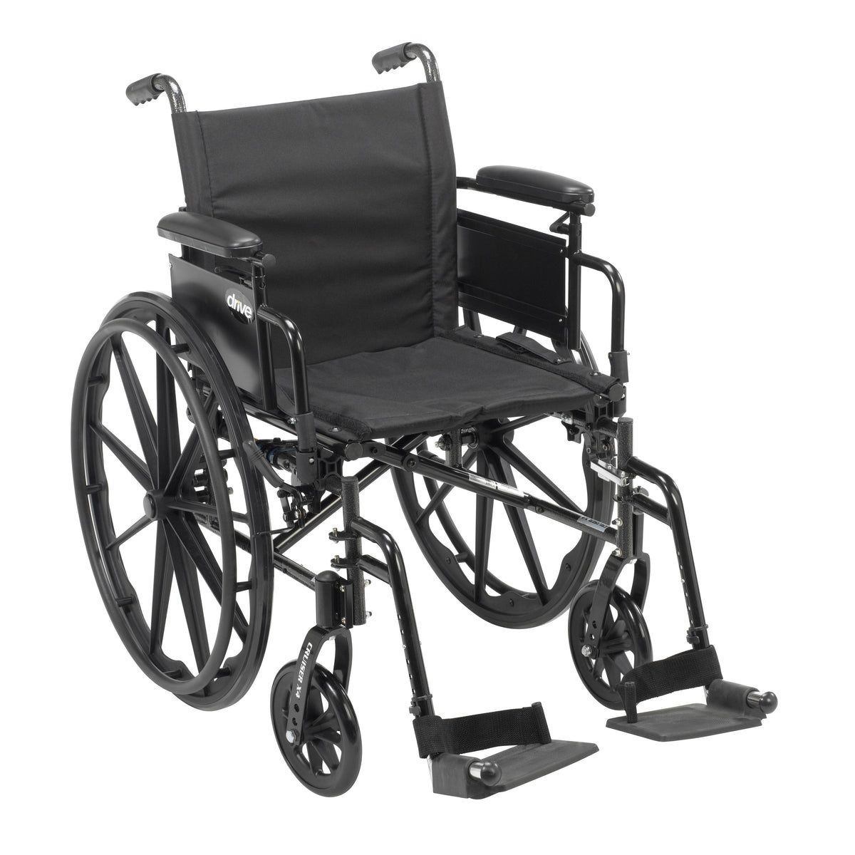Cruiser X4 Lightweight Dual Axle Wheelchair, 20" Seat, Desk Arms, Swing Away Footrests