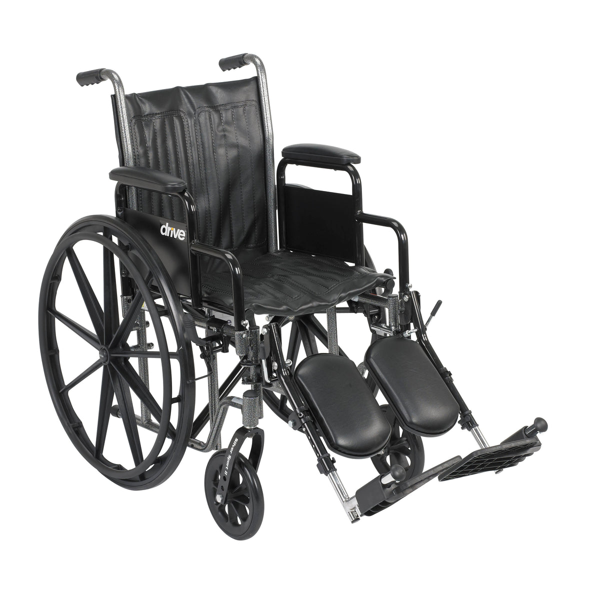 Silver Sport 2 Wheelchair with Detachable Arms, 18" Seat, Detachable Desk Arms, Elevating Leg Rests