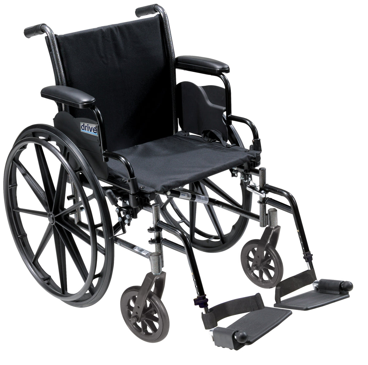 Cruiser III Light Weight Wheelchair with Flip Back Removable Arms, 18" Seat, Desk Arms, Swing Away Footrests