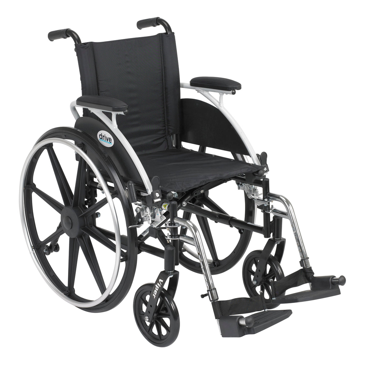 Viper Wheelchair with Flip Back Removable Desk Arms, 12" Seat, Swing-Away Footrests