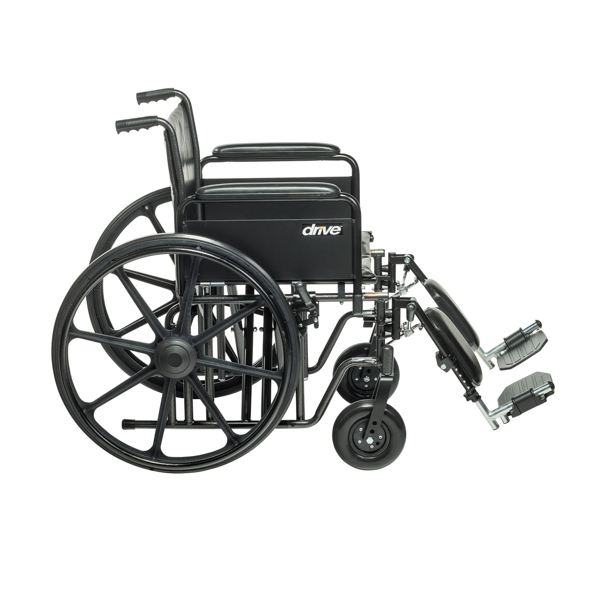Sentra EC Heavy Duty Wheelchair, Detachable Full Arms, Elevating Leg Rests, 24" Seat
