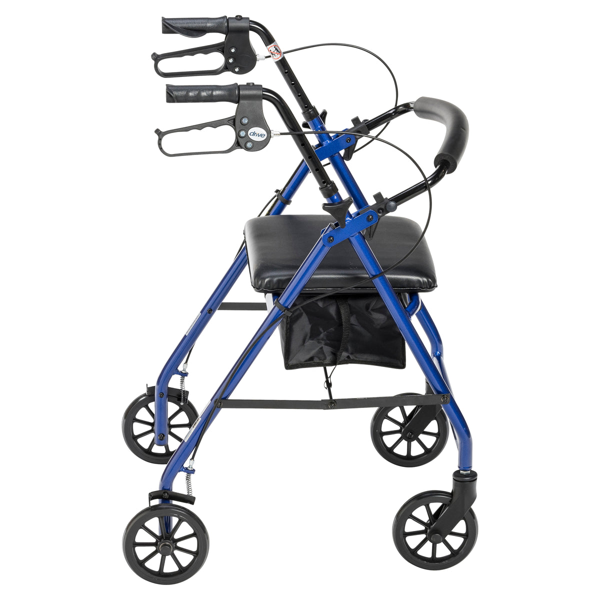 Rollator Rolling Walker with 6" Wheels, Fold Up Removable Back Support and Padded Seat, Blue