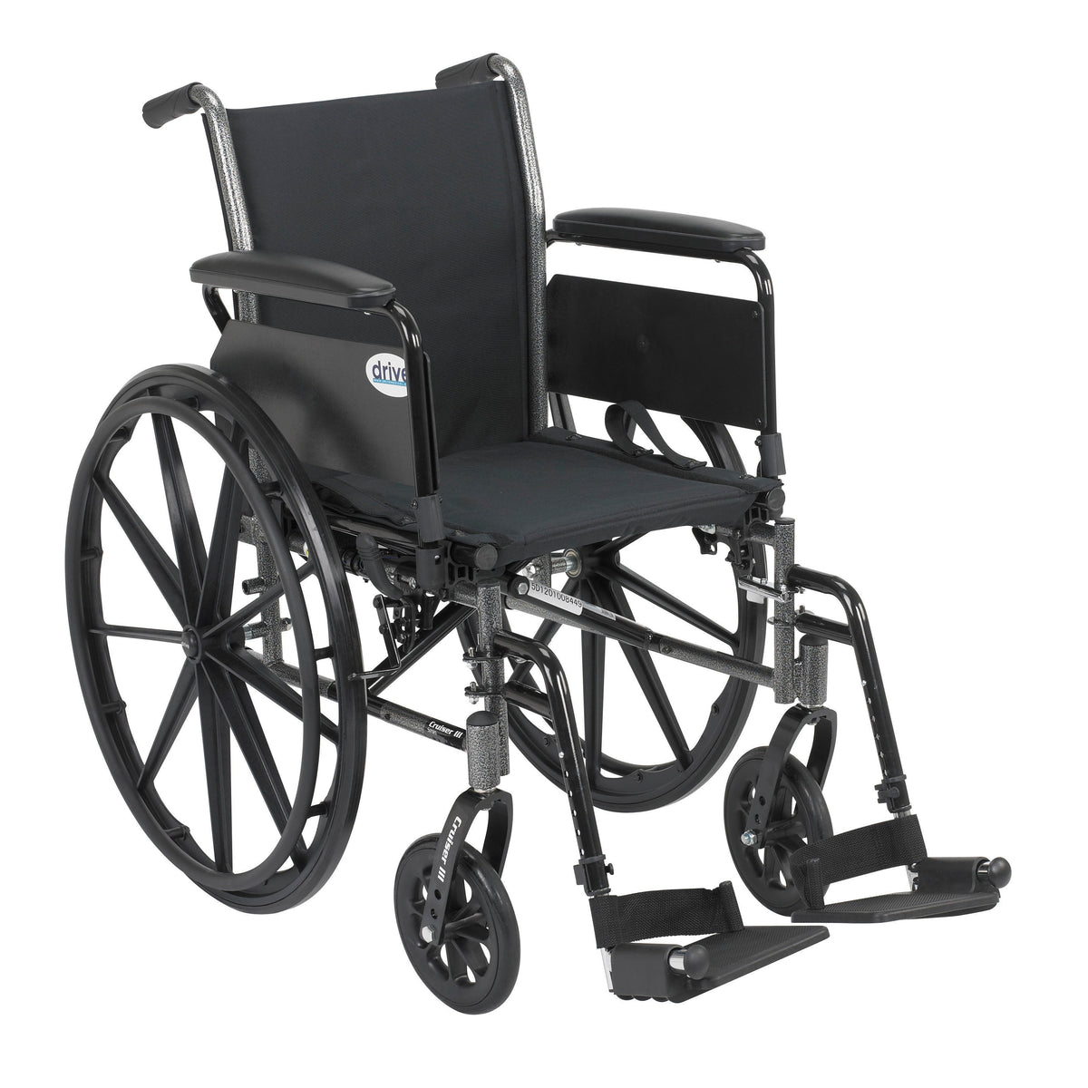 Cruiser III Light Weight Wheelchair with Flip Back Removable Arms, 16" Seat, Full Arms, Swing Away Footrests