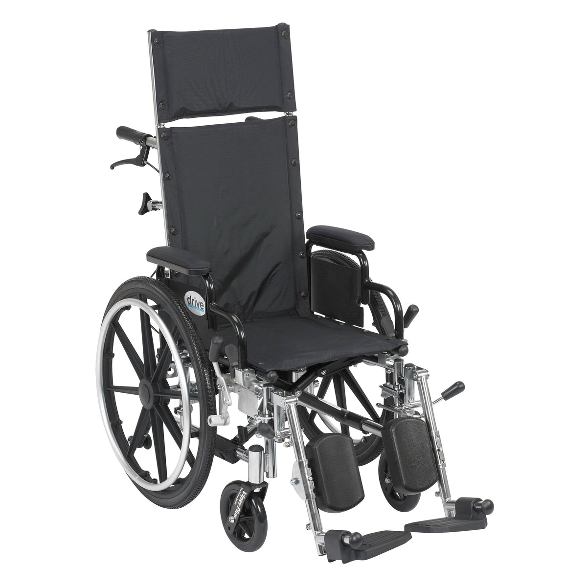 Viper Plus Light Weight Reclining Wheelchair with Elevating Leg Rests and Flip Back Detachable Arms, 14" Seat PL414RBDDA