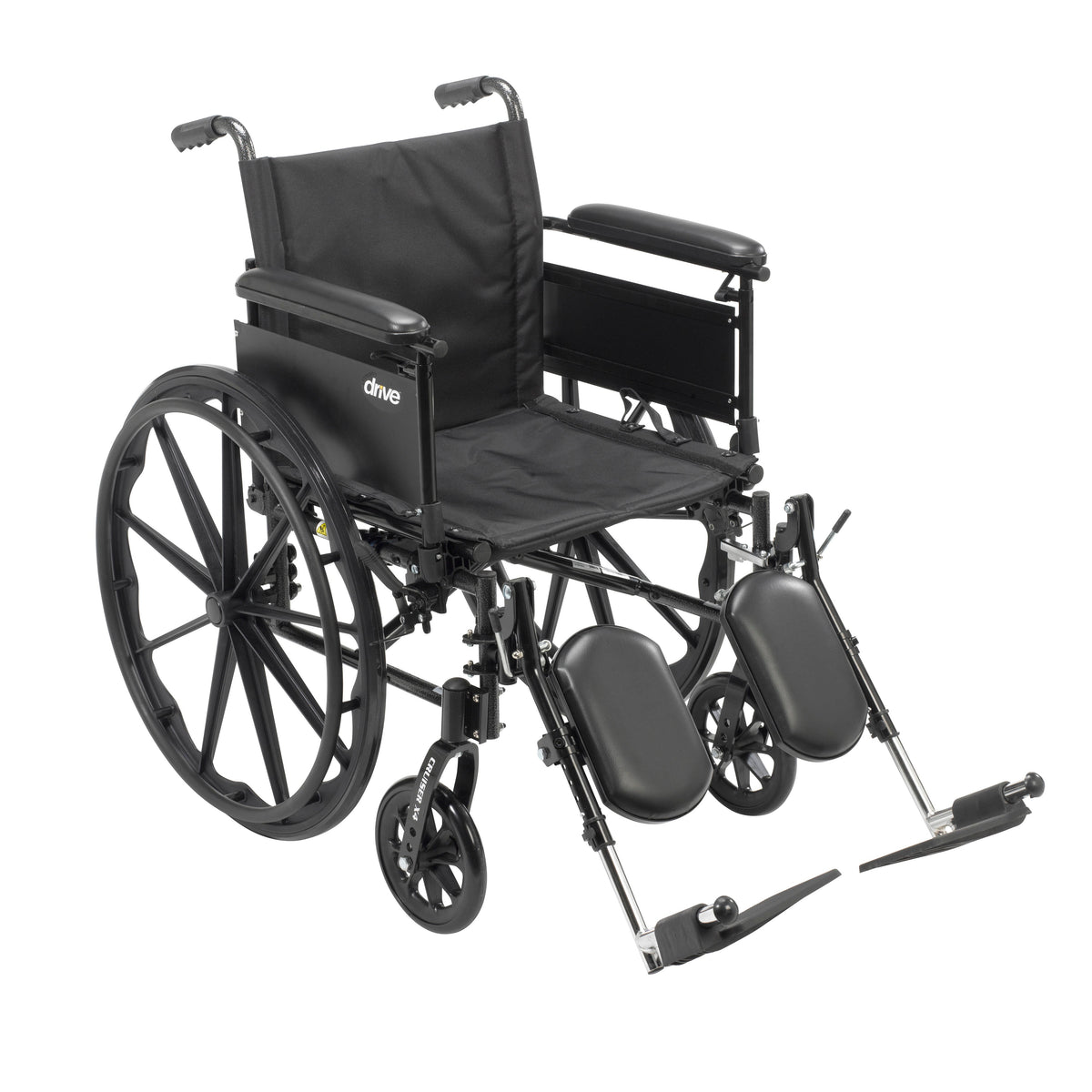 Cruiser X4 Lightweight Dual Axle Wheelchair, 16" Seat, Full Arms, Elevating Leg Rests