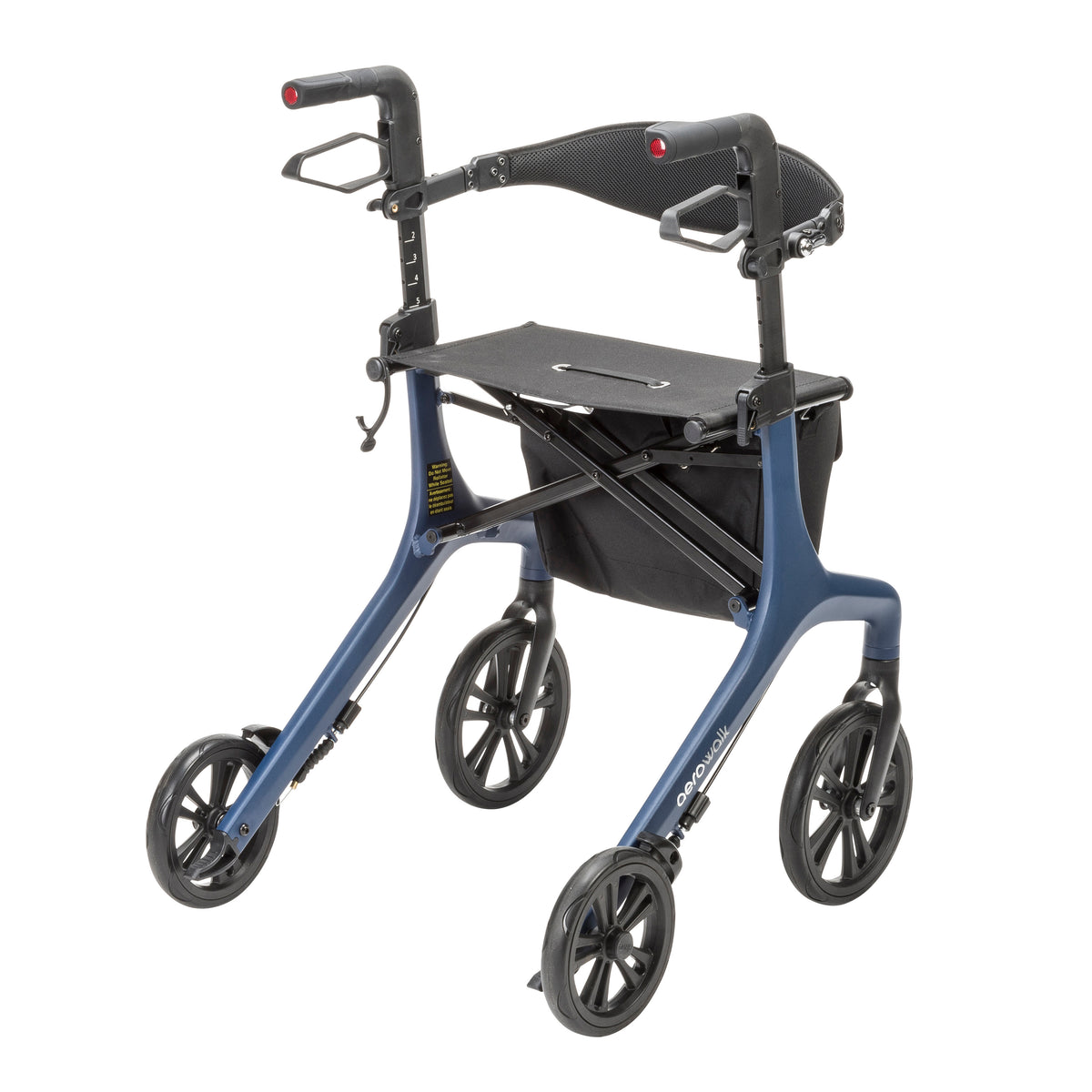 AeroWalk Ultra-Lite Rollator Rolling Walker, Blue
