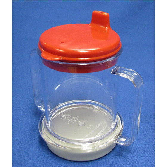 Weighted Two Handled Mug with Spout Lid