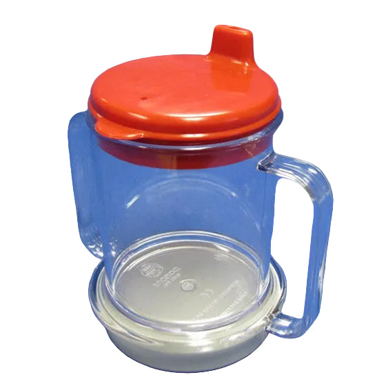 Weighted Two Handled Mug with Spout Lid