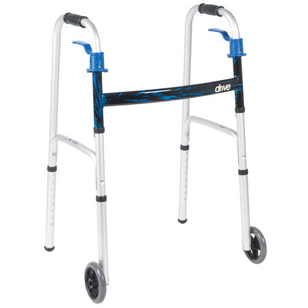 Trigger Release Deluxe Folding Walker with Wheels