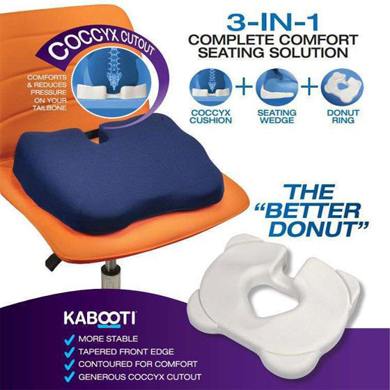 Kabooti™ Coccyx Ring Cushion with Blue Cover