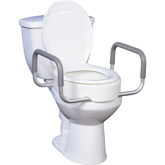 Raised toilet seats and risers