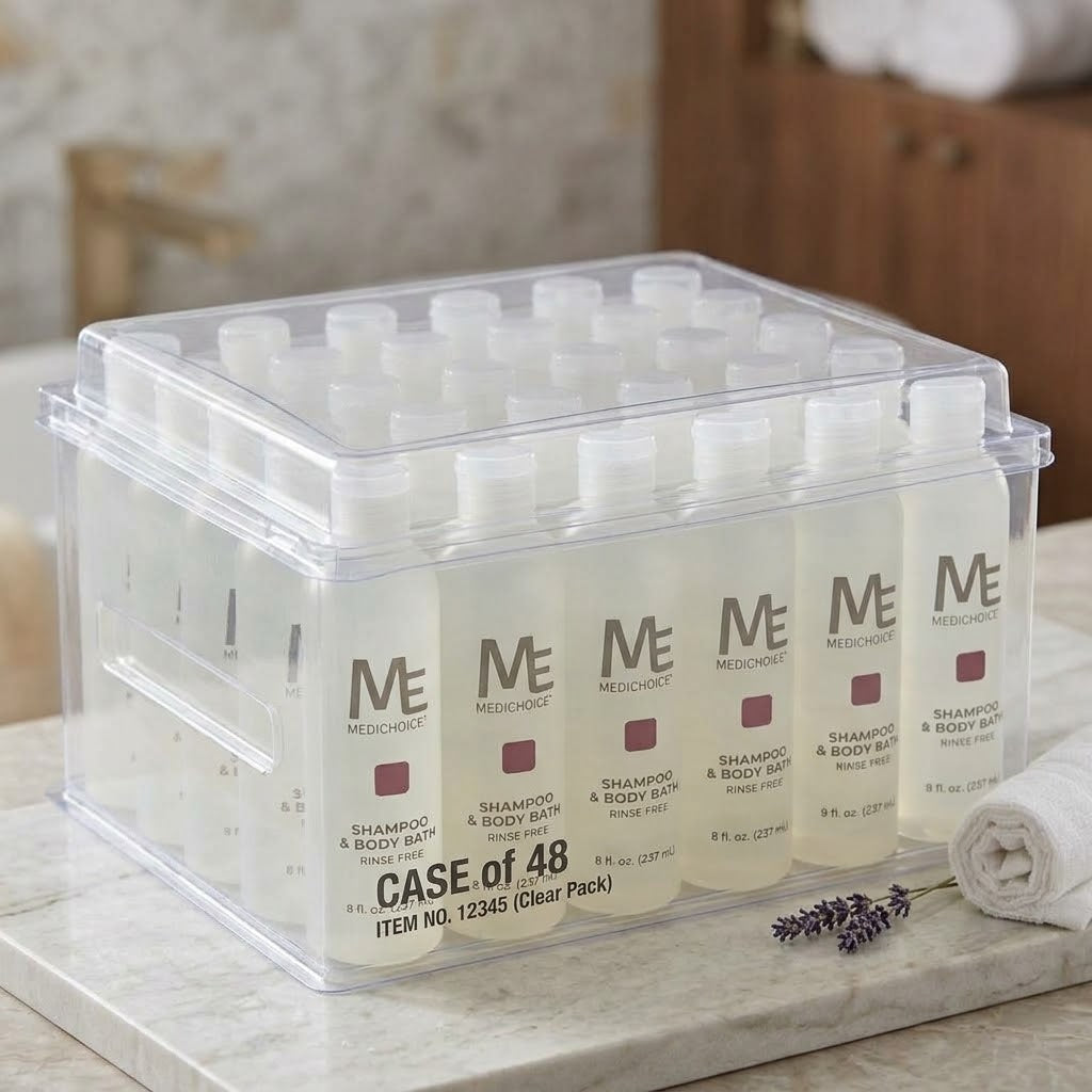 ME MediChoice No-Rinse Shampoo and Body Bath 8 oz (PC9080) 2 PACK