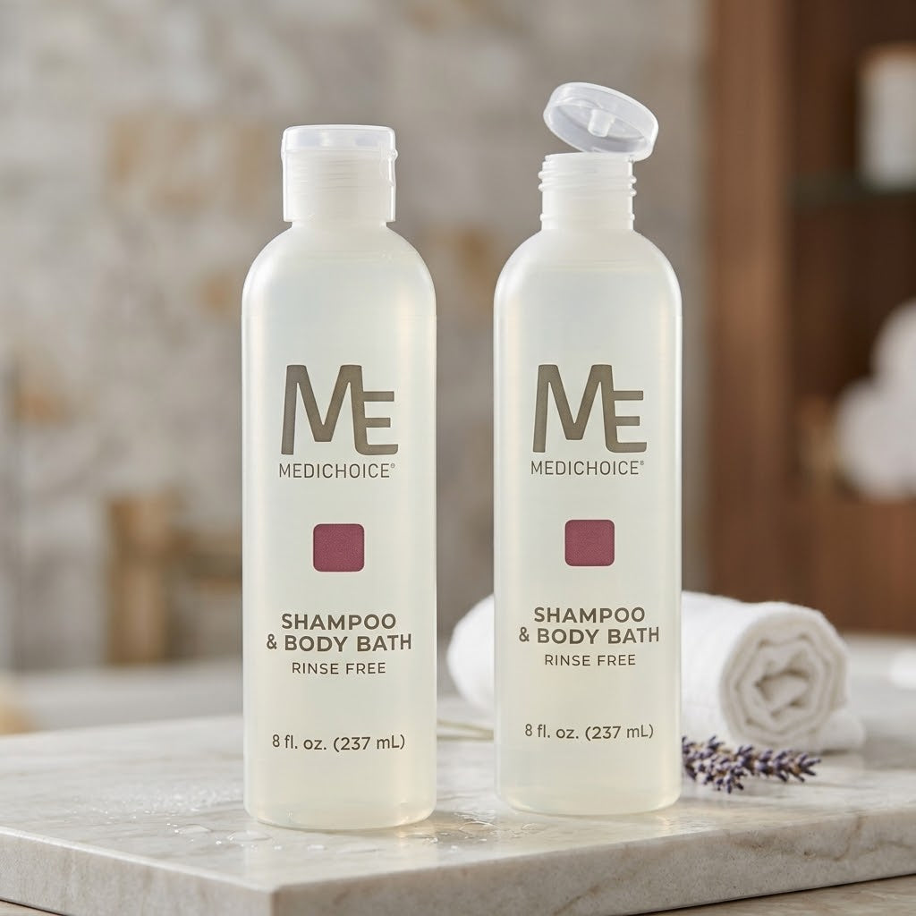 ME MediChoice No-Rinse Shampoo and Body Bath 8 oz (PC9080) 2 PACK