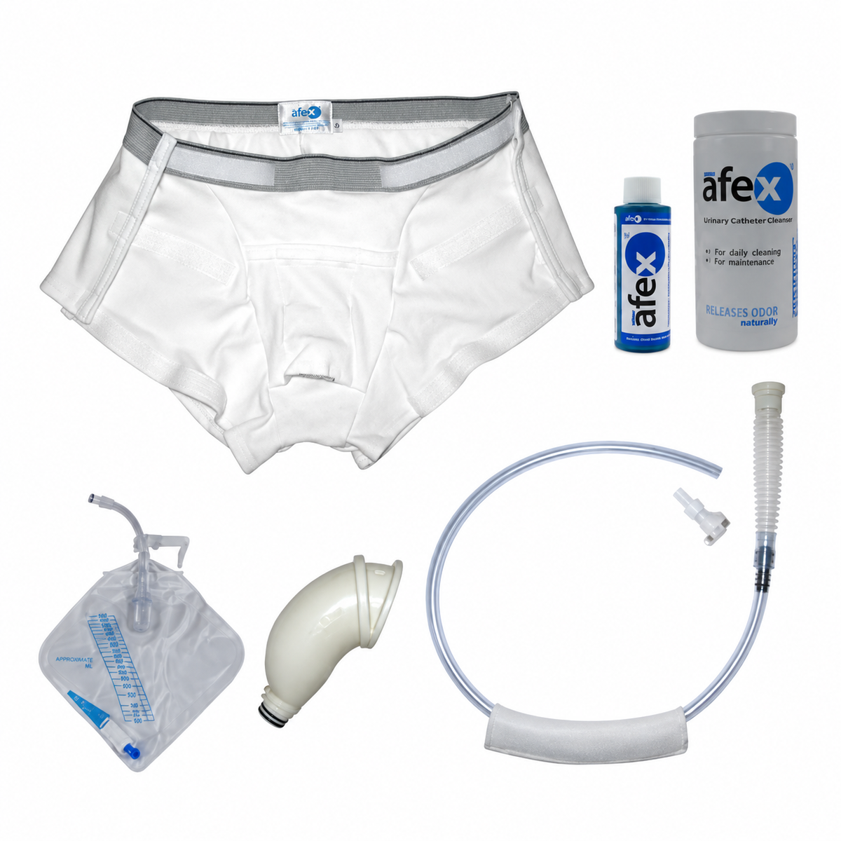 Afex Night Time Incontinence Management Kit with Open-Sided Briefs A100-N-OS
