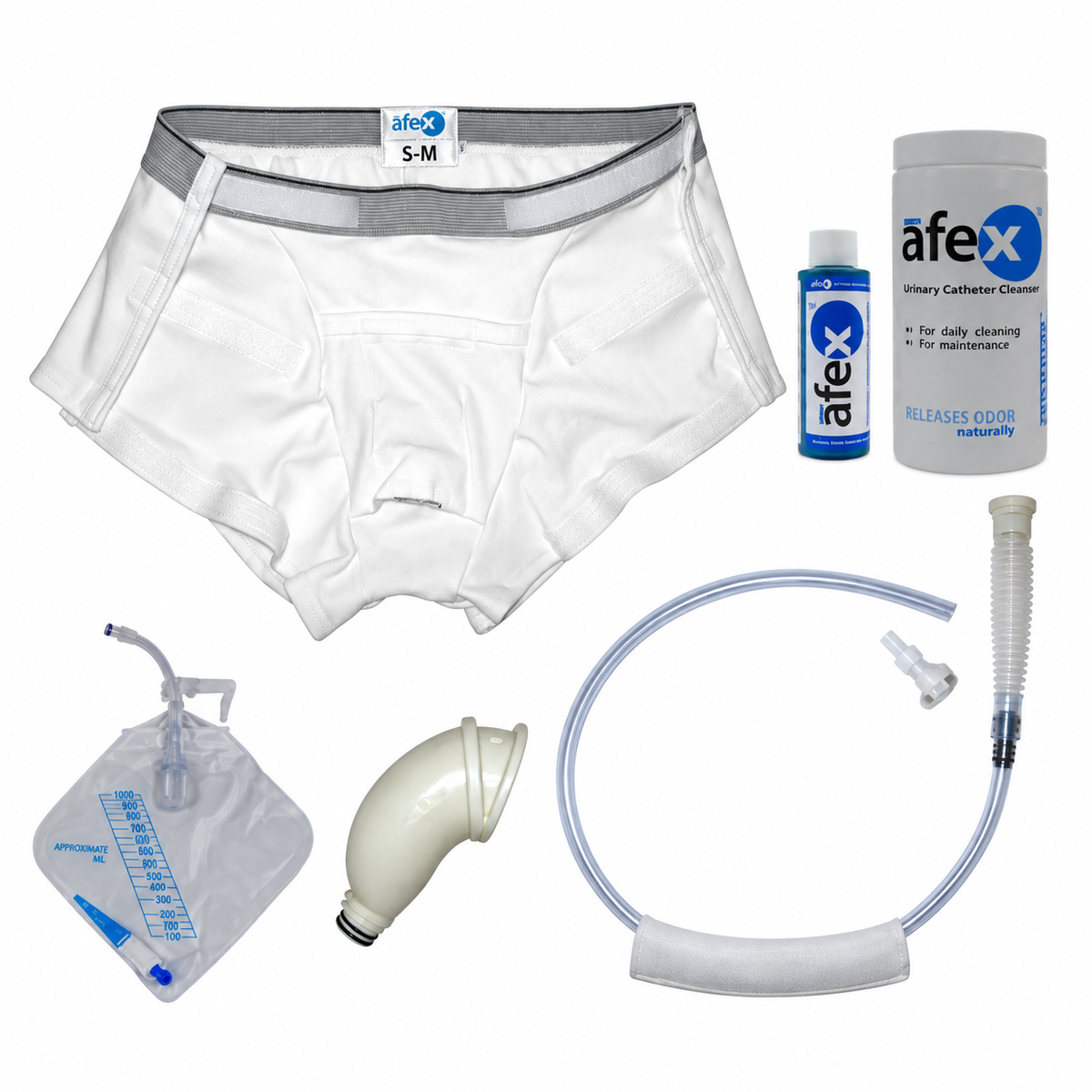Afex Night Time Incontinence Management Kit with Open-Sided Briefs A100-N-OS