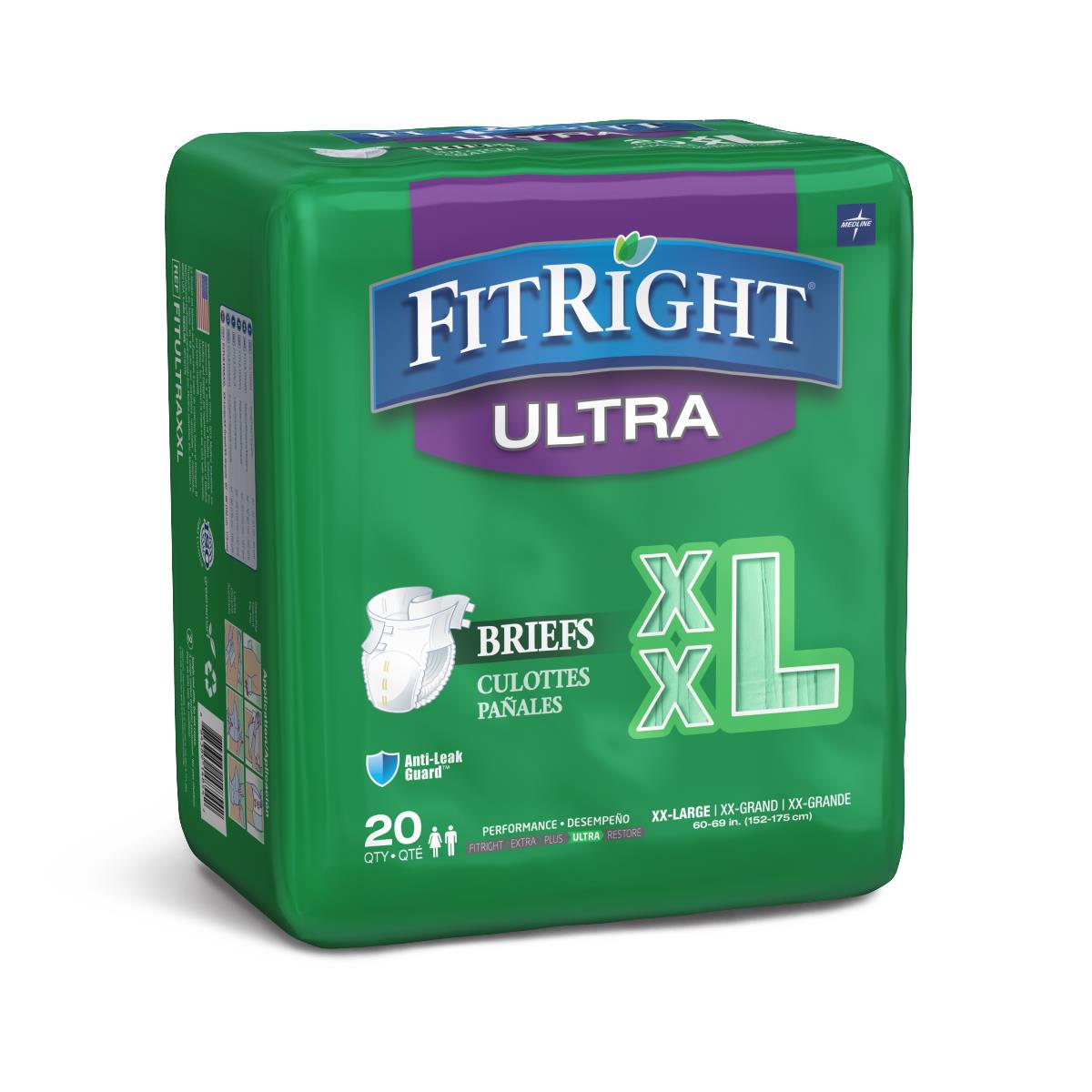 Brief, Clothlike, Fitultra, Xxl, 60-70 FITULTRAXXLZ