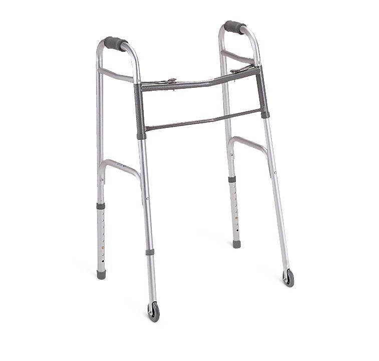 Walker, 2 Button, Folding, W/3Inwheels MDS86410W4