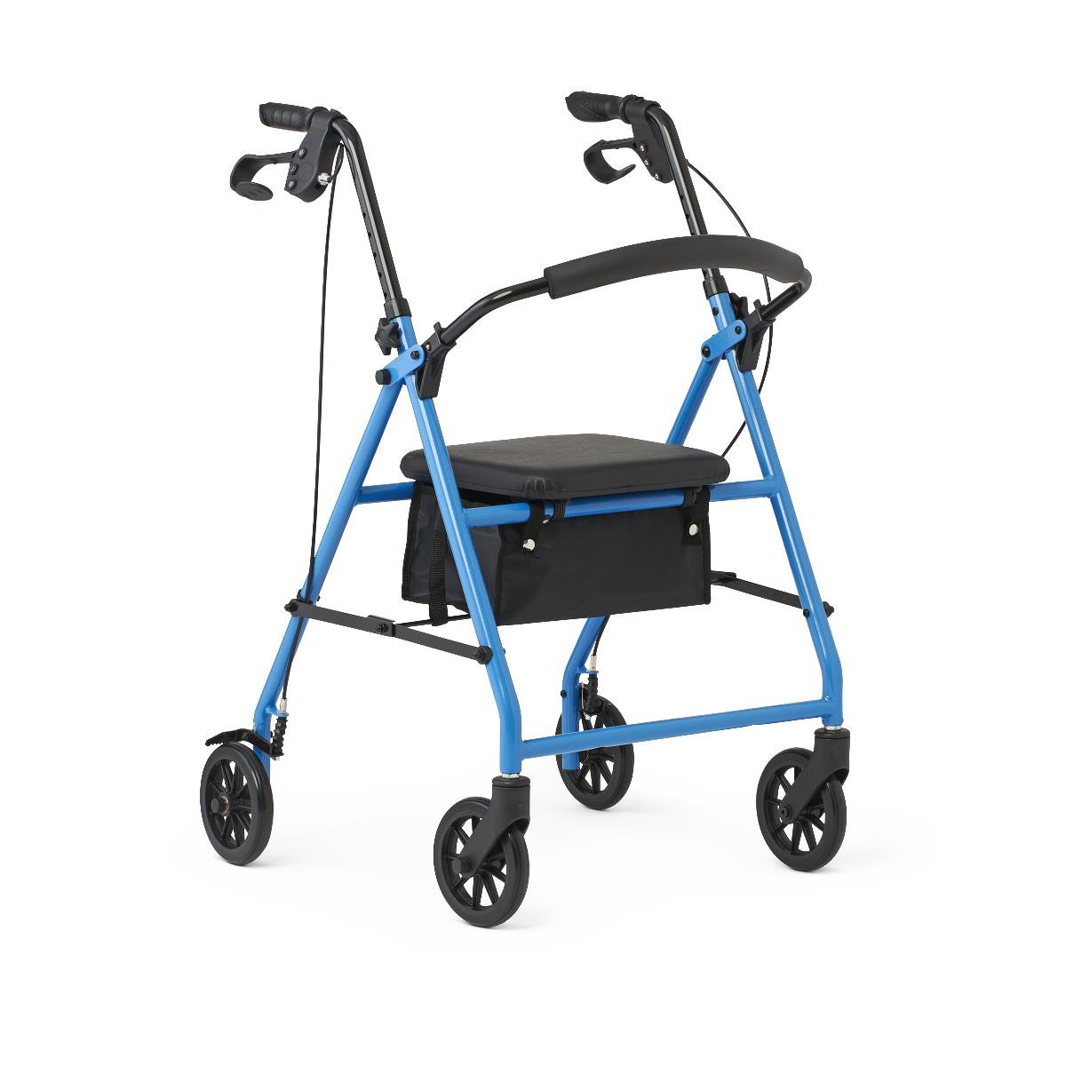 Rollator, Basic, Steel, 6", Light Blue MDS86840EBS