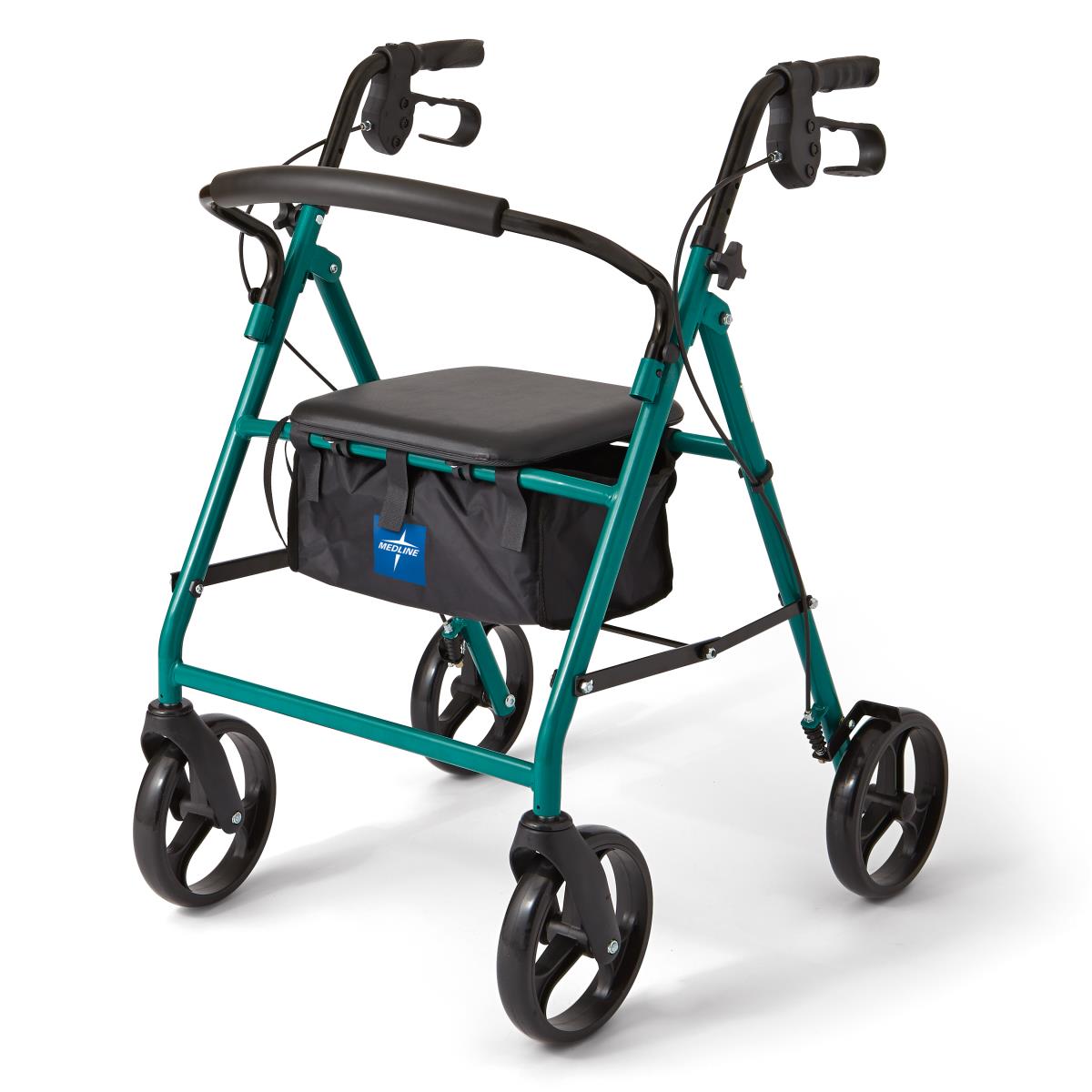 Rollator, Basic, Steel, 8", Green MDS86850EGS8