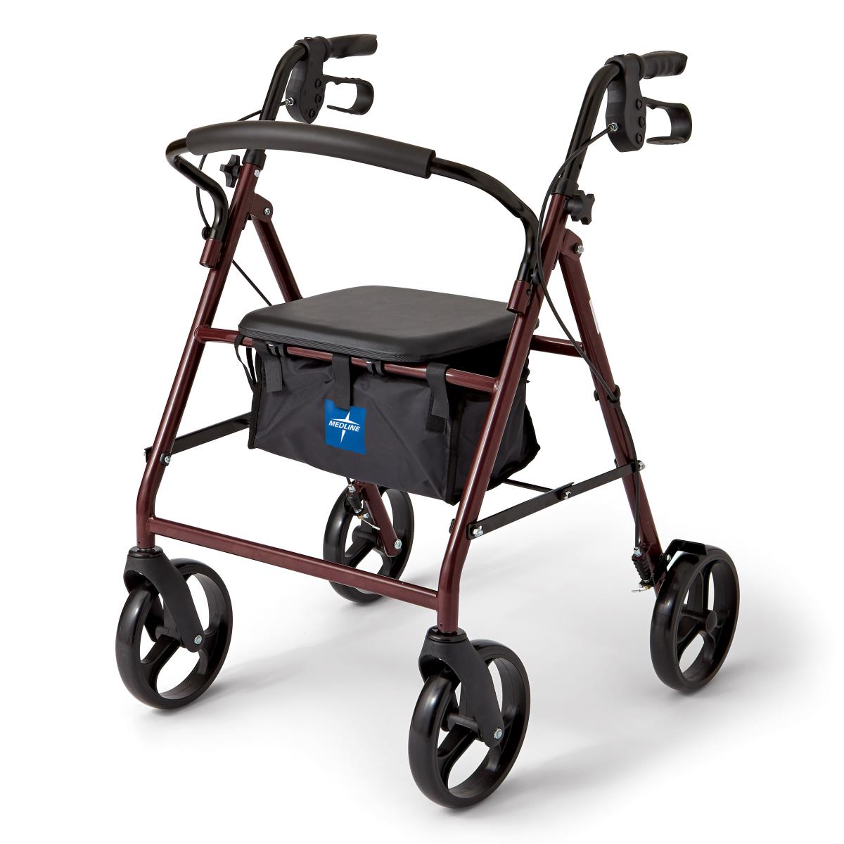 Rollator, Basic, Steel, 8", Burgundy MDS86850ES8