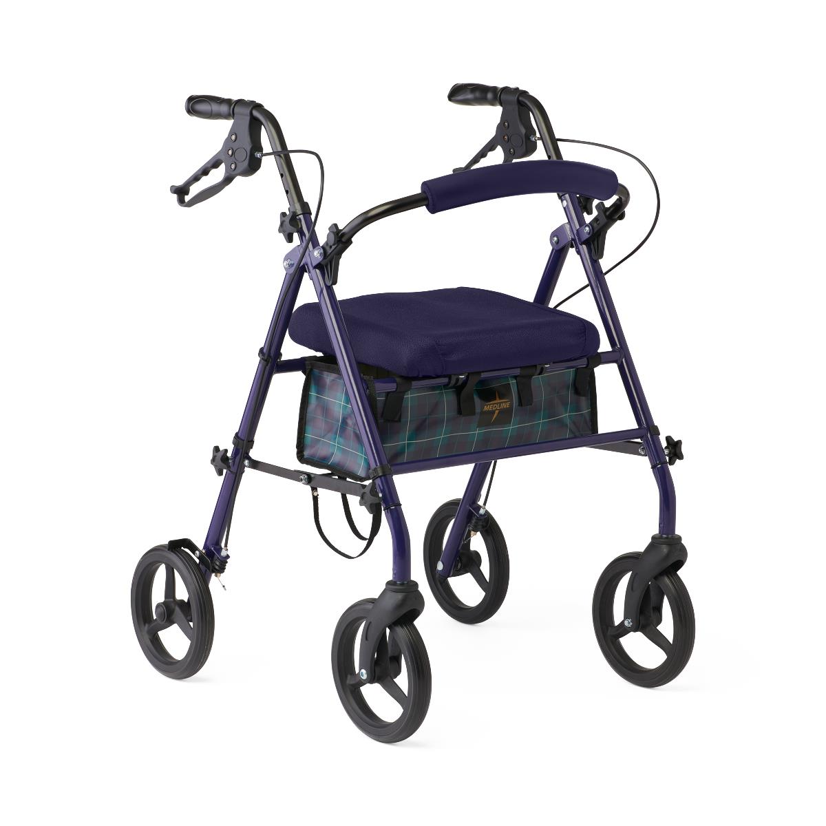 Rollator, Steel, 8", Navy, Mb MDS868SKNM