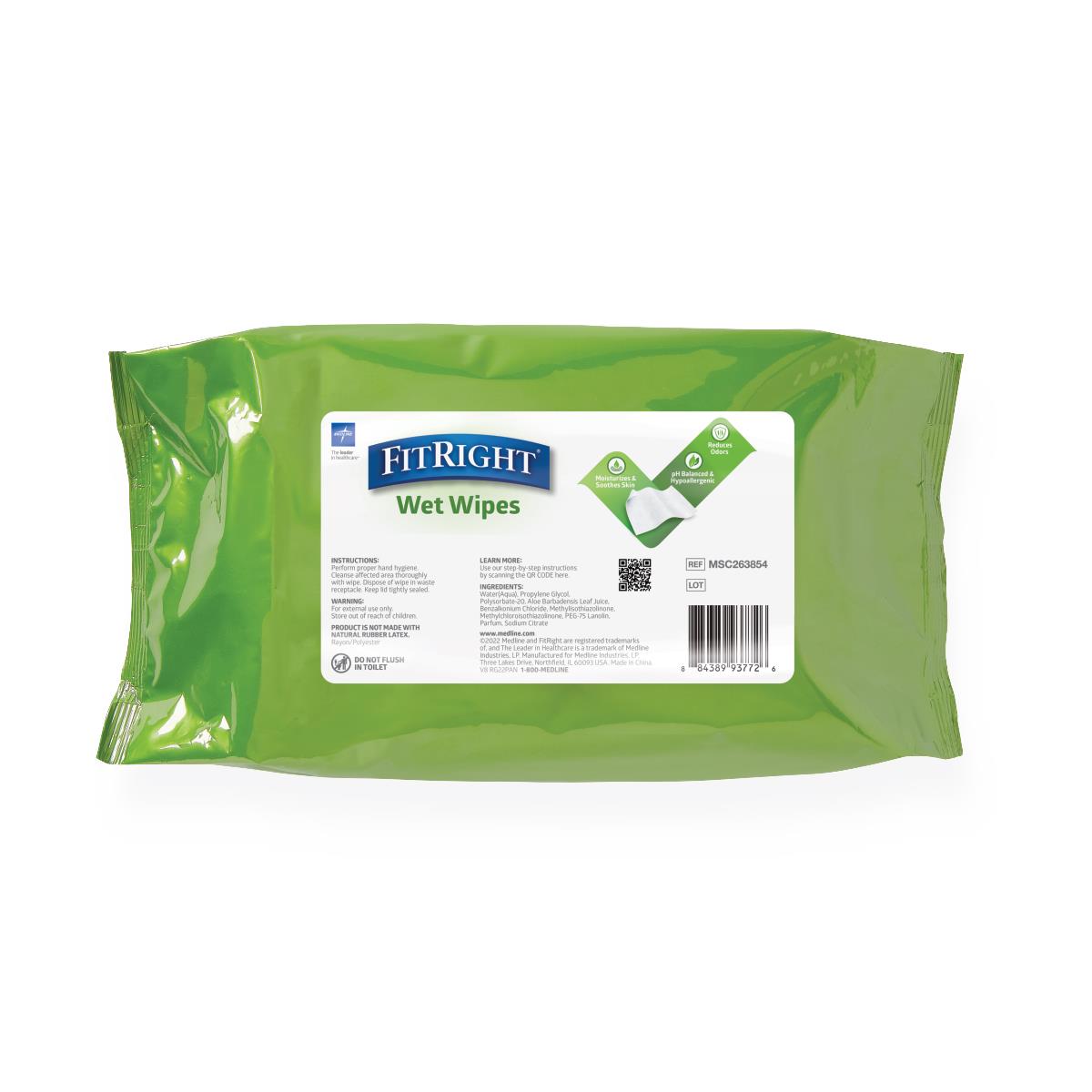 Wipe, Fitright, Scented, 100/Pk MSC263854