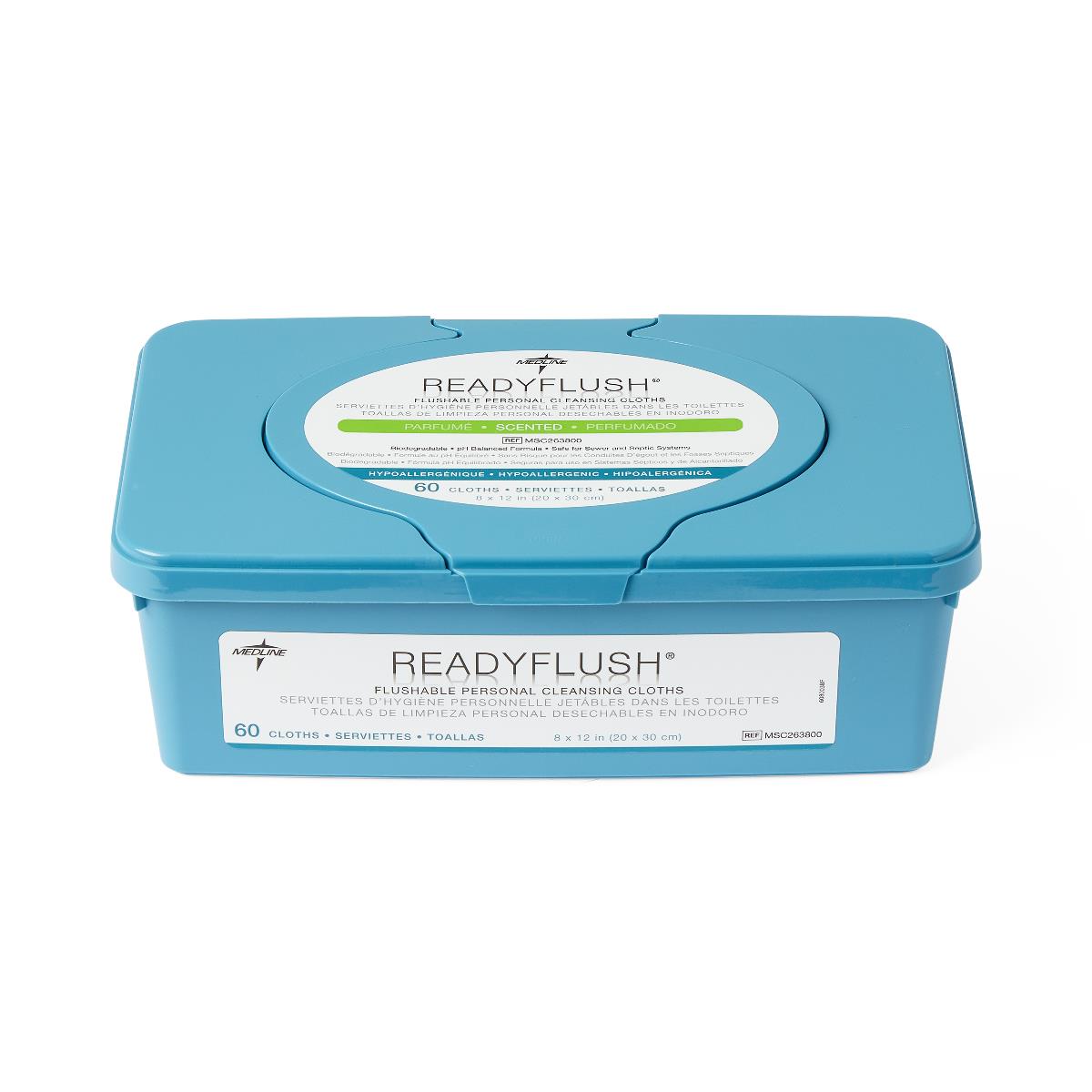 Wipe, Readyflush, Scented, 60/Tub MSC263800